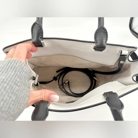 Kate Spade NY Colorblock Satchel & Matching Wallet Set - Gray, White & Black - Picture 7 of 9